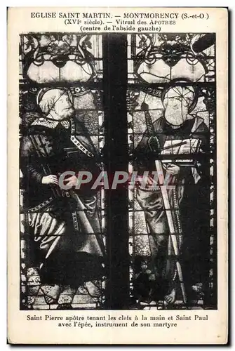 Cartes postales Eglise Saint Martin Montmorency (S et-O) (XVI siecle) Vitrail des Apotres (centre de I abside ga