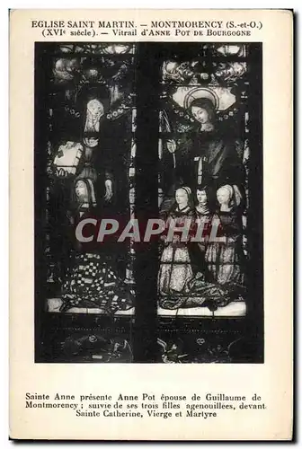 Cartes postales Eglise Saint Martin Montmorency (S et O) (XVI e siecle) Vitrail d Anne Pot de Bourgogne