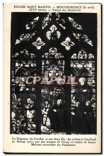 Cartes postales Eglise Saint Martin Montmorency (S et O) (XVIe siecle Vitrail des Bonnivet