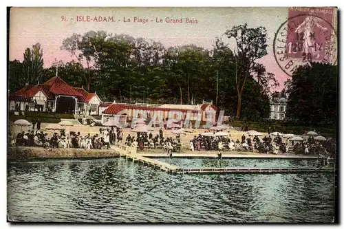 Cartes postales Isle Adam La Plage Le Grand Bain