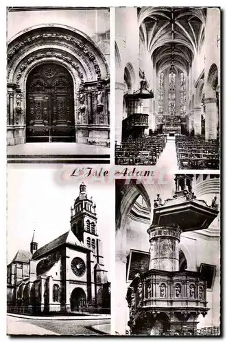 Cartes postales moderne L Isle Adam Portail de I Eglise Interieur de I Eglise Facde de I Eglise Chaire de I Eglise