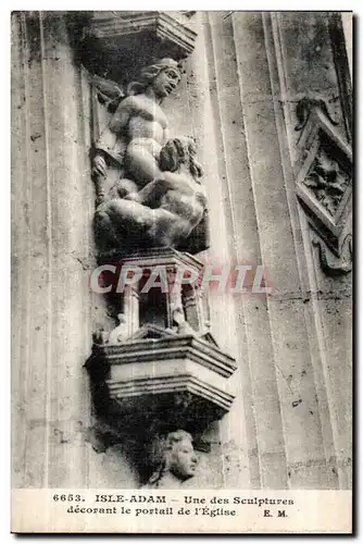 Cartes postales Isle adam une des sculptures decorant le portail de I eglise