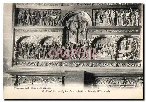 Cartes postales Isle adam eglise saint martin retable XVI siecle