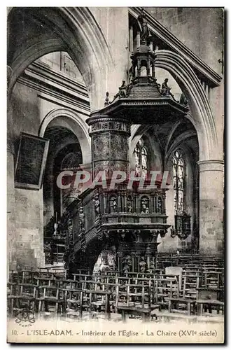 Cartes postales L isle adam interieur de I eglise la chaire (XVI siecle)