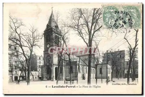 Cartes postales Levallois Perret La Place de l Eglise