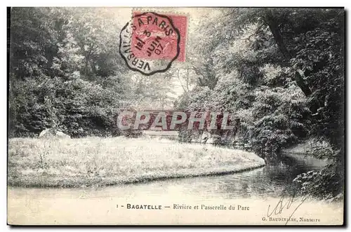 Cartes postales Bagatelle Riviere et Passcrelle du Parc