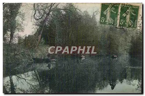 Cartes postales Pecheurs en barque Peche Seine