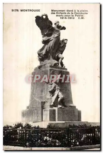 Cartes postales Montrouge Monument eleve a la gloire des Enfants de la Commune morts pour la Patrie Militaria