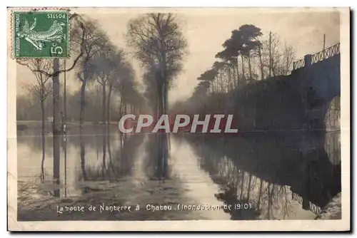 Cartes postales La route de Nanterre a Chatou (Inondation de 1910)