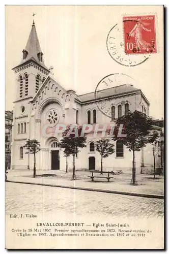 Cartes postales Levallois Perret eglise Saint Justin