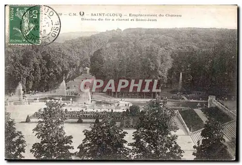 Cartes postales Saint Cloud Emplacement du Chateau Bassins Du Fer a Chaval et Saint Jean