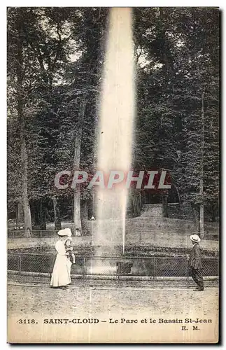 Cartes postales Saint Cloud Le Parc et Le Bassin St Jean