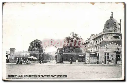 Cartes postales Saint Cloud La grille Du Parc et le Pavillon Bleu