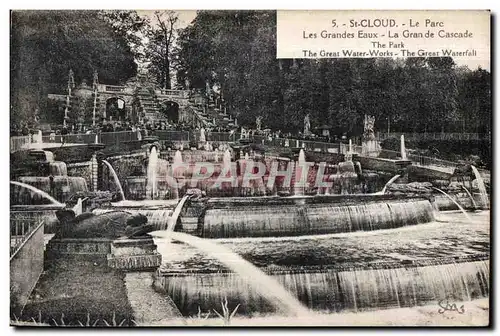 Ansichtskarte AK Saint Cloud Le Parc Les grandes Eaux La Grande Cascade