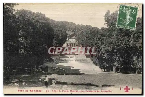 Cartes postales SAINT CLOUD Allee du Fer a Cheval et les Hauteurs du Troundero