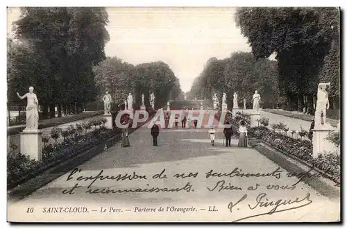 Cartes postales Saint Cloud Le Parc Parterre de l Orangerie