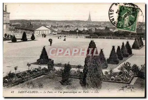 Ansichtskarte AK Saint Cloud Le Parc Vue Panoramique sur Paris Tour Eiffel