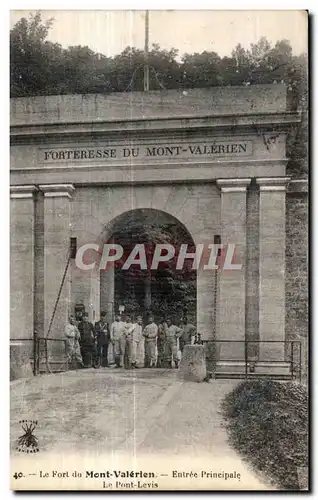 Cartes postales Le Fort du Mont Valerien Entree principale le Pont Levis Militaria