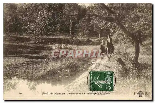 Ansichtskarte AK Foret de Meudon promenade de l Etang de Villebon Cheval Horse