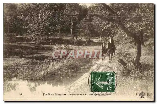 Cartes postales Foret de Meudon promenade de l Etang de Villebon Cheval Horse