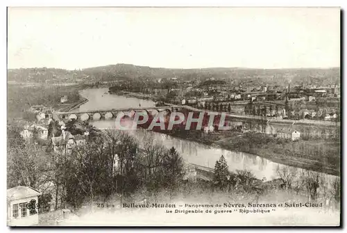 Ansichtskarte AK Meudon Foret De Bellevue Sevres Suresnes Saint Cloud Le dirigeable de guerre Republique Zeppelin