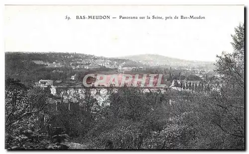 Cartes postales Bas Meudon Bas Panorama sur la Seine Pris de Bas Meudon