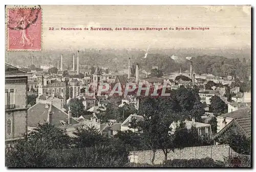 Ansichtskarte AK Panorama de Suresnes des Eeluses au Barrage et du Bois de Boulonge