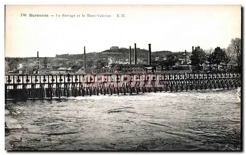 Ansichtskarte AK Suresnes le Barrage et Mont Valerien