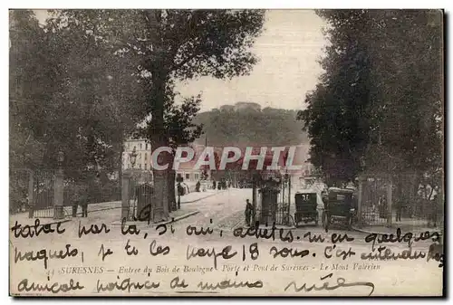 Cartes postales Suresnes Entree du Bois Boulogne Porte et pont de Sevres Le Mont Valerien