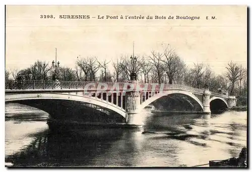 Cartes postales Suresnes Le pont a l entree du Bois de Boulonge