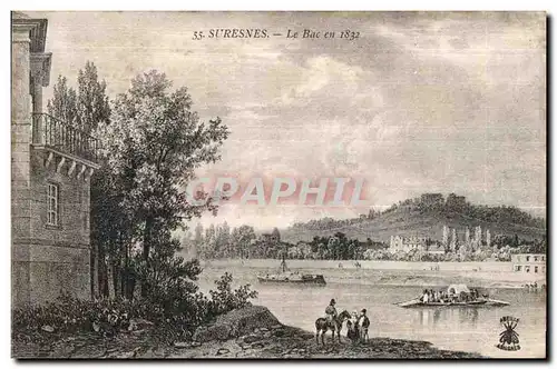 Cartes postales Suresnes Le Bac em 1832