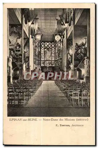 Cartes postales Epinay sur Seine Notre Dame des Missions (interieur)