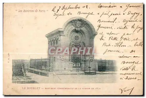 Cartes postales Le Bourget Monument Commemoratif De La Guerre De 1870 1871 Militaria