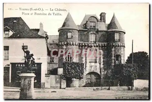 Cartes postales Yerres Le Chateau Place et Fontaine du Taillis