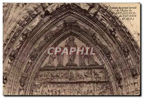 Cartes postales Iympan du grand portail de l Eglise de Saint Sulpice de Favieres (S et O)