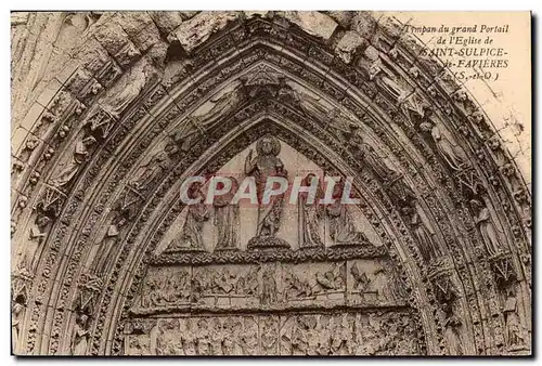 Cartes postales Tympan du grand Portail de l Eglise de Saint Sulpice de Favieres (S et O)