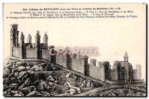 Cartes postales cheteau de Montlhery sous ses sires ou comtes de Montlhery Thibault File eroupe sire de montlher