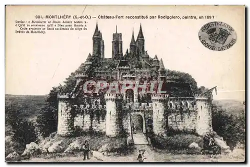 Cartes postales montlhery (S et O) chateau fort recosutitue par rodiggiero peintre en