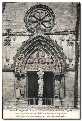 Longpont - Grand Portail de l Eglise - Ansichtskarte AK