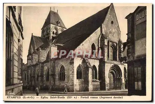 Cartes postales Etampes (s et O) eglise Saint Basile (XIe s)Portail roman (Jugement dernier)