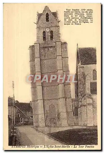 Ansichtskarte AK Etampes historique L Eglise saint martin la tour penchie