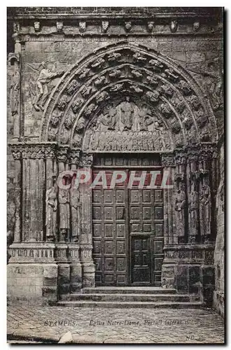 Cartes postales Etampes Eglise Notre Dame portall