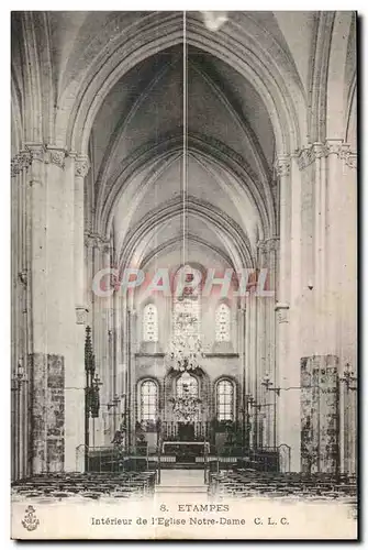 Cartes postales Etampes Interieur de l Eglise Notre Dame