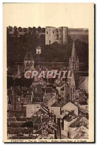 Etampes - Vue sur Guinette Eglises Notre Dame et St Basile - Cartes postales