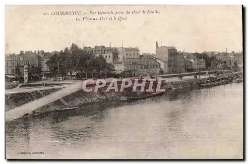 Courbevoie - Le Pont de Neuilly - La Place du Port et le Quai - Cartes postales