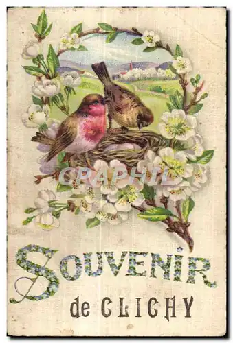 Clichy - Souvenir - oiseau - bird - Cartes postales