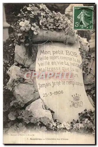 Ansichtskarte AK Asnieres Cimetiere des Chiens Mon petit Bob