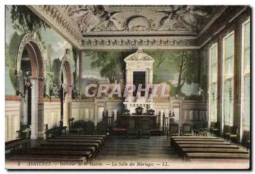 Cartes postales Asnieres Interieur de la Mairie La Salle Des mariages