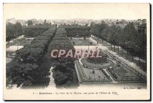 Ansichtskarte AK Asnieres Le Pare de la Mairie vue prise de l Hotel de Ville