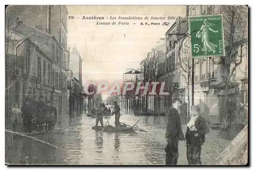 Ansichtskarte AK Asnieres Les inondations de janvier 1910 Avenue de paris